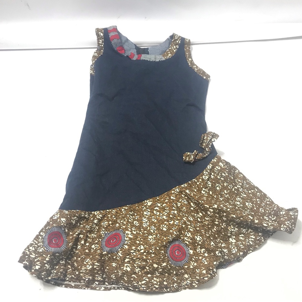 Girls' Sleeveless Dress with Floral Hem